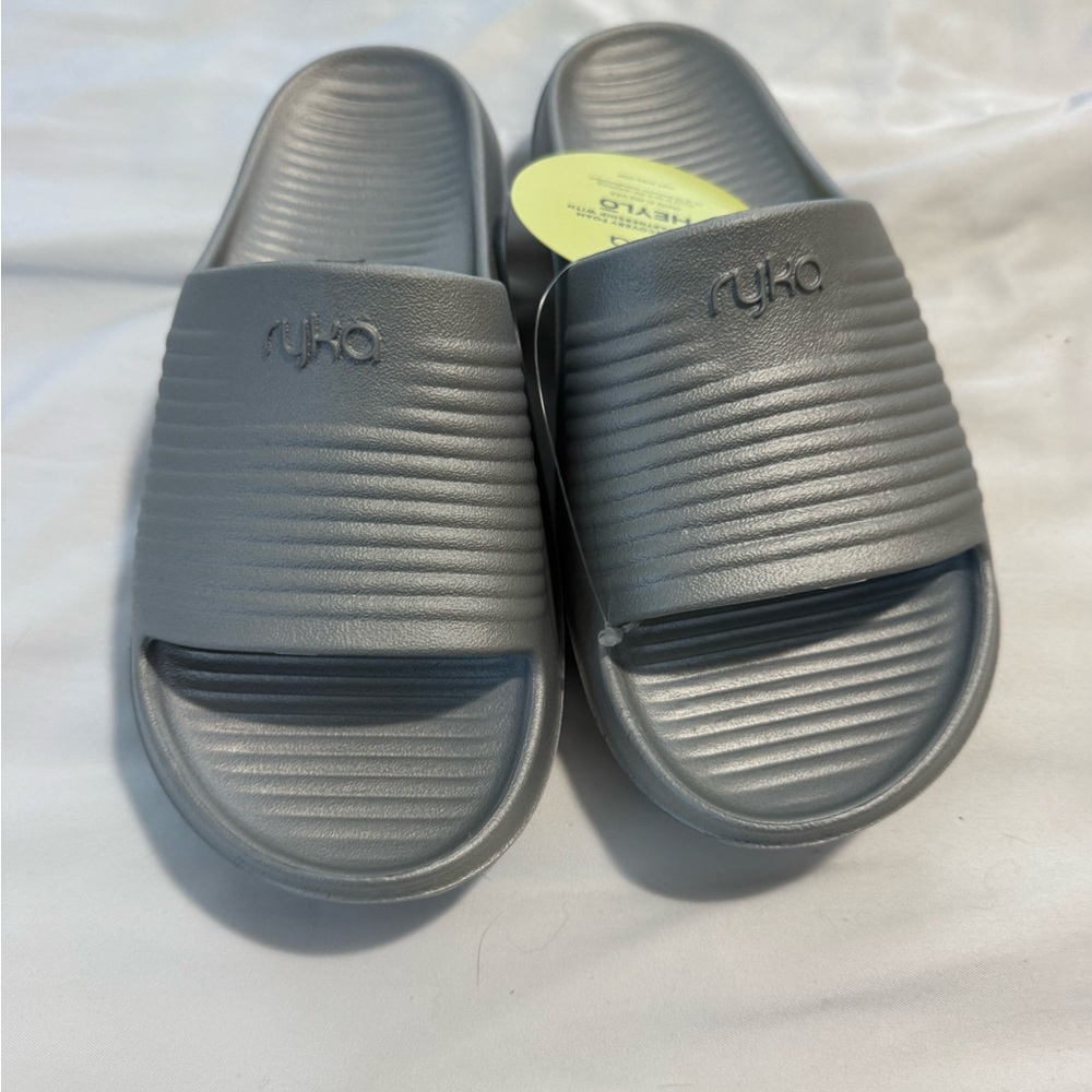 Ryka Gray Slide Sandals